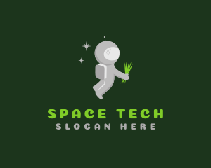 Space Astronaut Grass logo design