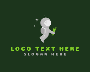 Galaxy - Space Astronaut Grass logo design