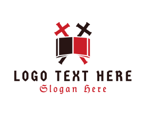 Knight - Templar Biblical Cross logo design