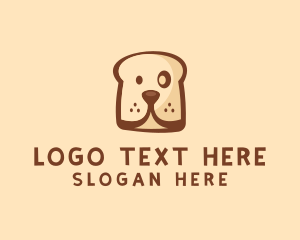 Puppy - Dog Bread Toast logo design