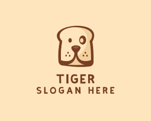 Pet - Dog Bread Toast logo design