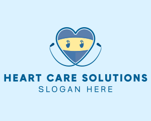 Heart Doctor Stethoscope logo design