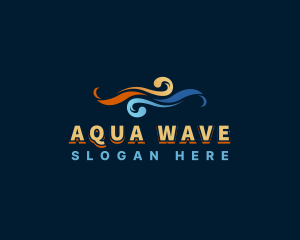 Flaming Water Wave logo design