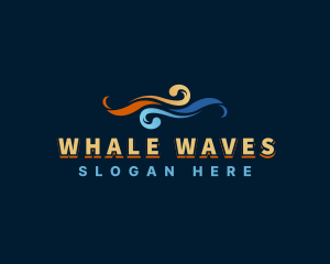 Flaming Water Wave logo design