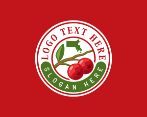 American - Cranberries Fruit Massachusetts logo design