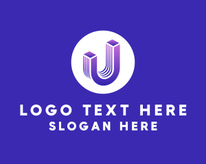 Purple - Gradient Letter U logo design