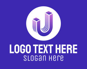 Detailed - Gradient Letter U logo design