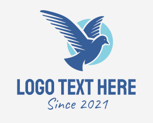 Blue Jay - Flying Pigeon Bird logo design