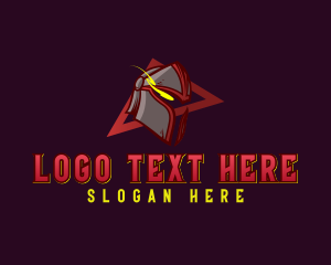 Angry - Knight Helmet Warrior logo design