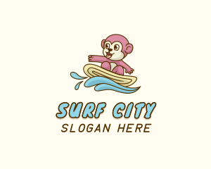 Monkey Wave Surfing logo design