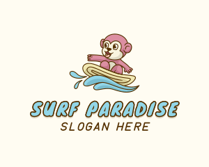 Surf - Monkey Wave Surfing logo design