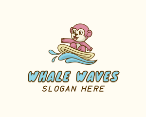 Monkey Wave Surfing logo design