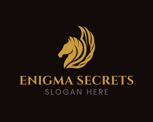 Horse Pegasus Wings logo design