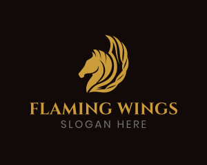 Wings - Horse Pegasus Wings logo design