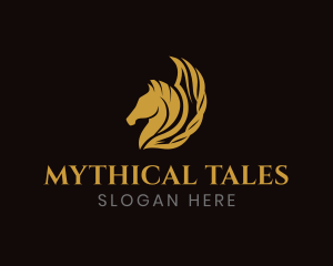 Mythology - Horse Pegasus Wings logo design