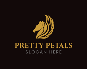 Horse Pegasus Wings logo design