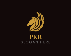 Horse Pegasus Wings logo design