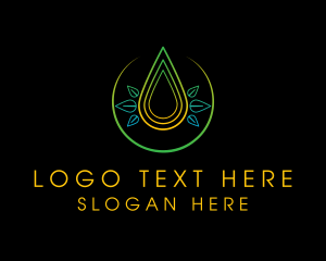 Meditation - Leaf Water Drop logo design
