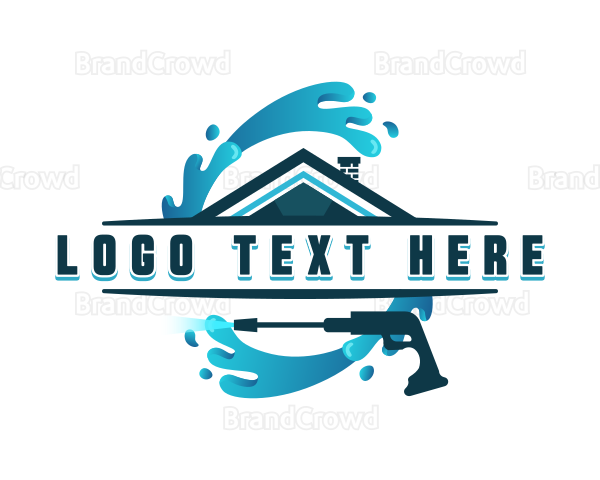 Pressure Washer Home Cleaning Logo