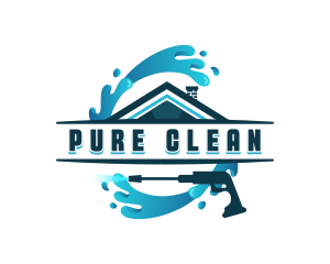 Pressure Washer Home Cleaning logo design