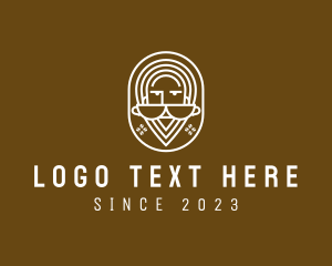 Coffee Bean - Hipster Coffee Barista logo design