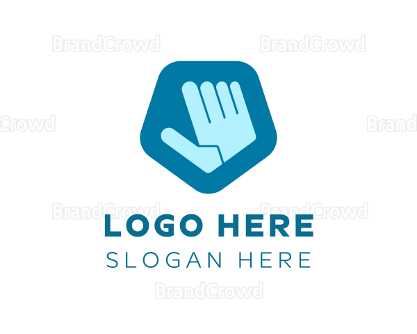 Blue Pentagon Hand Logo