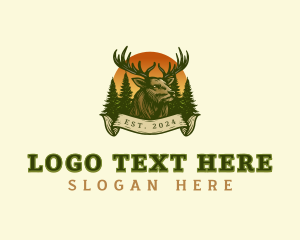 Outdoor - Deer Antler Forest logo design