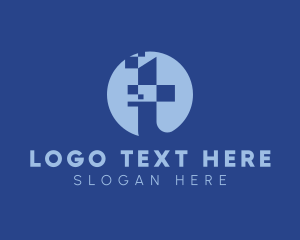 Pixel - Tech Data Letter T logo design
