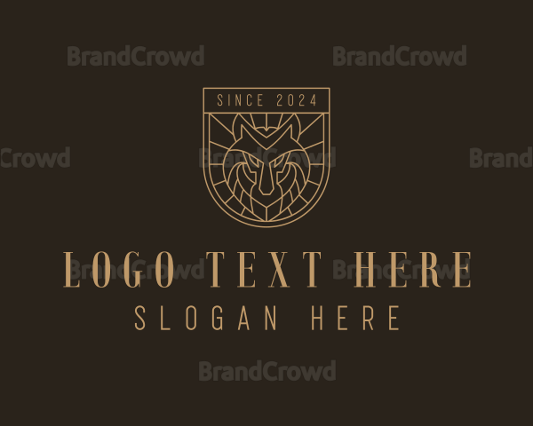 Luxury Wolf Shield Logo