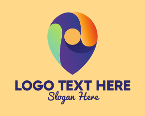 Tracker - Multicolor Location Pin logo design