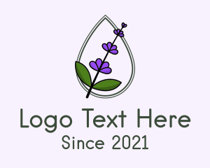 Lavender Flower Droplet logo design
