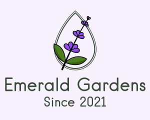 Lavender Flower Droplet logo design