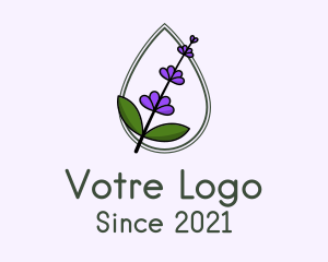 Dew - Lavender Flower Droplet logo design
