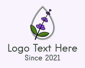 Gardener - Lavender Flower Droplet logo design