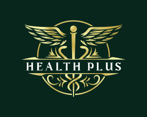 Caduceus Wings Health logo design