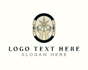 Organic - Hipster Marijuana Badge logo design