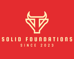 Buffalo - Yellow Bull Letter T logo design