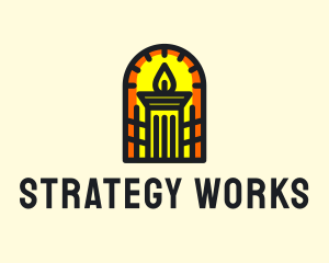 Torch Column Structure logo design