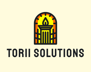 Torch Column Structure logo design