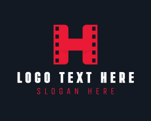 Movie Review - Cinema Film Reel Letter H logo design