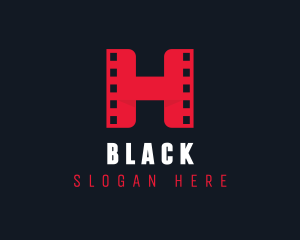 Movie App - Cinema Film Reel Letter H logo design