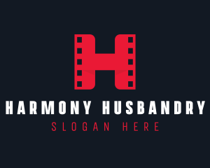 Cinema Film Reel Letter H logo design