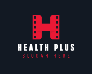 Cinema Film Reel Letter H logo design