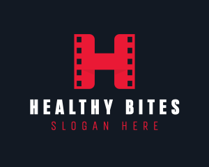 Cinema Film Reel Letter H logo design