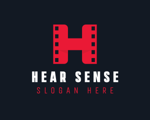 Cinema Film Reel Letter H logo design