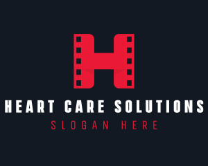 Cinema Film Reel Letter H logo design