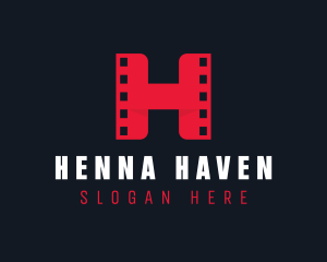 Cinema Film Reel Letter H logo design