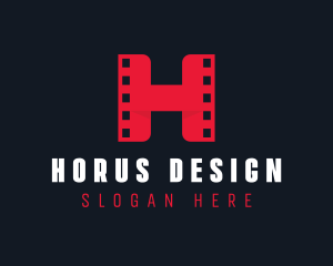 Cinema Film Reel Letter H logo design