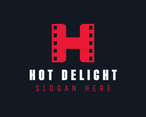 Cinema Film Reel Letter H logo design