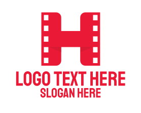 Hollywood - Red Film H logo design